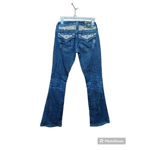 Miss Me Jeans Woman's Signature-Rise Boot JP6239B Embellished 26" X 31" Dark 225